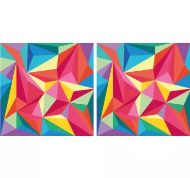 Vibrant geometric wall sticker - TenStickers