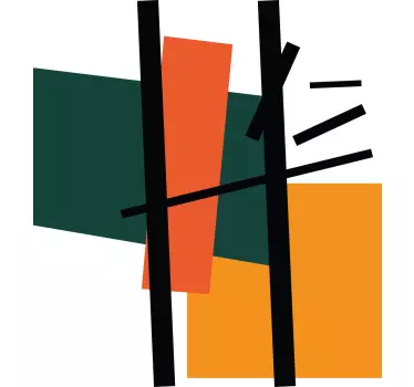 Geometric wall sticker abstract color blocks - TenStickers