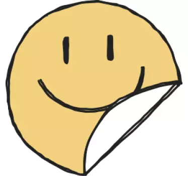Wall border sticker with grinning face emoji - TenStickers