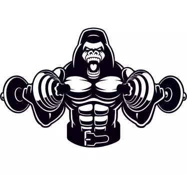 Sports wall sticker muscular gorilla lifting - TenStickers