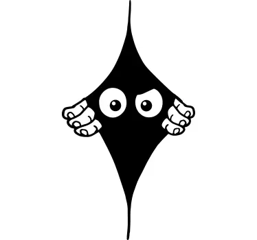 Funny monocolor peeking eyes laptop sticker - TenStickers