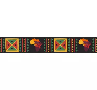 Colourful Africa pattern border decal - TenStickers