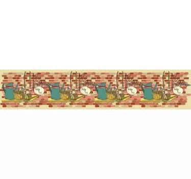Wall border sticker garden tools display - TenStickers
