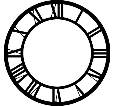 Clock wall sticker classic roman timepiece - TenStickers