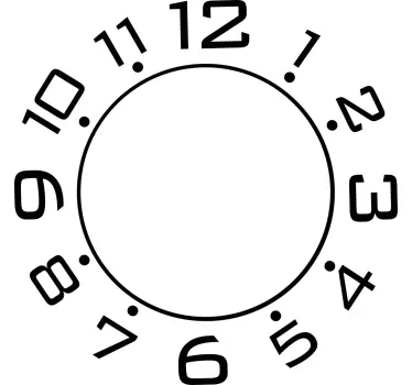 Clock wall sticker with round clock numbers - TenStickers