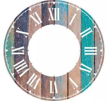 Clock wall sticker wooden clock face - TenStickers