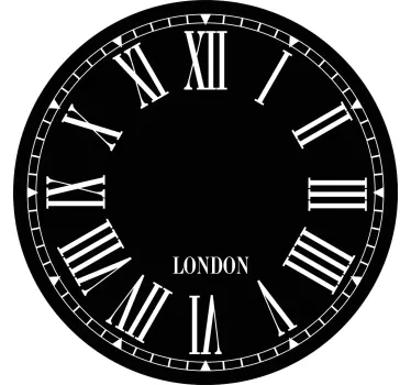Black and white with Roman numbers clock sticker - TenStickers