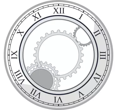 Clock wall sticker gears clock face - TenStickers