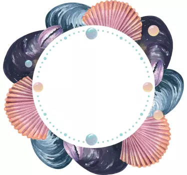 Clock wall sticker coastal shell clock - TenStickers