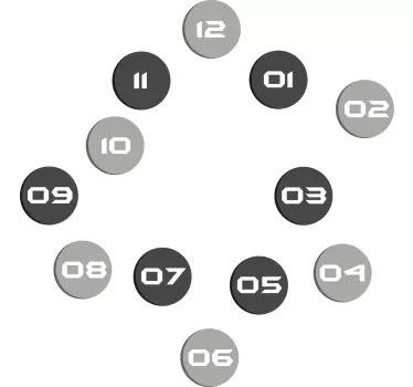 Clock wall sticker modern circular timepiece - TenStickers