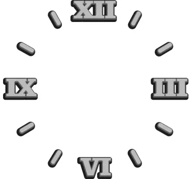Clock wall sticker roman numerals design - TenStickers