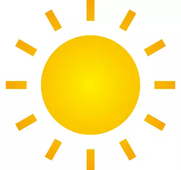 Clock wall sticker yellow sun design - TenStickers