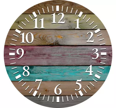 Clock wall sticker rustic round clock - TenStickers