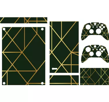 Xbox wrap in geometric green design - TenStickers