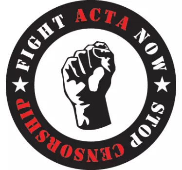 Fight ACTA Laptop Decal - TenStickers