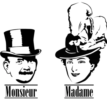 French Monsieur and Madame Wall Sticker - TenStickers
