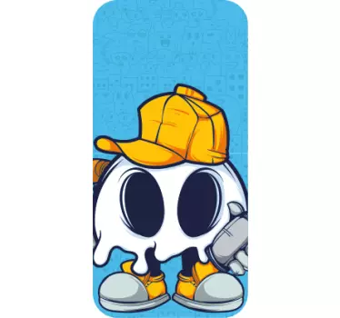 Ghost design with hat Samsung stickers - TenStickers