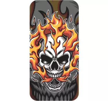 Flaming Skull Illustration Samsung stickers - TenStickers