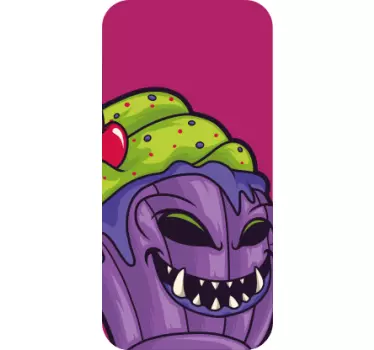 Smiling Cupcake Character Samsung stickers - TenStickers