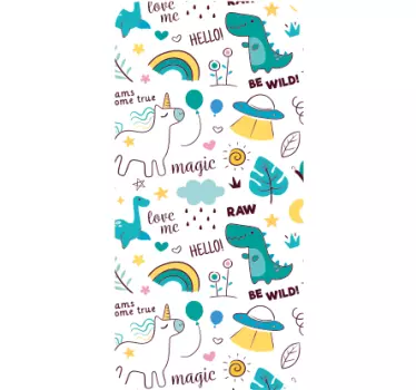 Playful Fantasy Creatures Samsung stickers - TenStickers