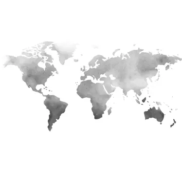 Watercolor continents map wall sticker - TenStickers