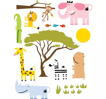 Jungle Animals Kids Sticker - TenStickers