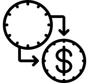 Time is money concept clock wall sticker - TenStickers