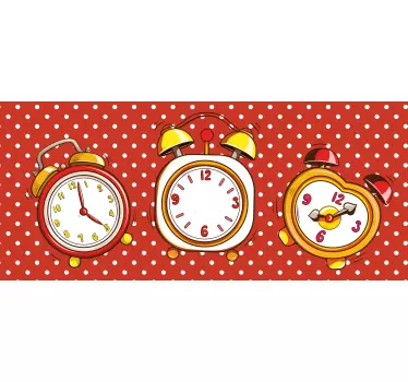 Vintage Alarm Clocks clock wall sticker - TenStickers