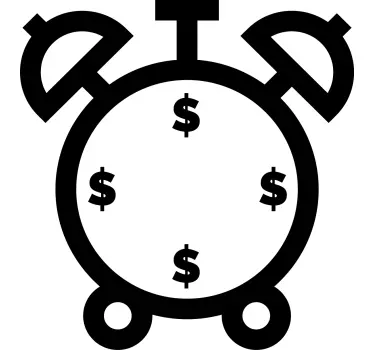 Timepiece Currency clock wall sticker - TenStickers