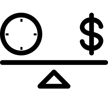 Balance time and money clock wall sticker - TenStickers
