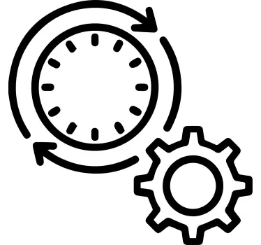 Turning gear design clock wall sticker - TenStickers