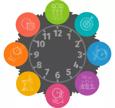 Circular timepiece clock wall sticker - TenStickers