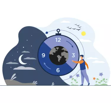World concept design clock wall sticker - TenStickers