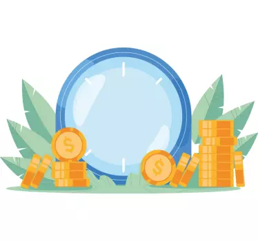 Time And Currency clock wall sticker - TenStickers