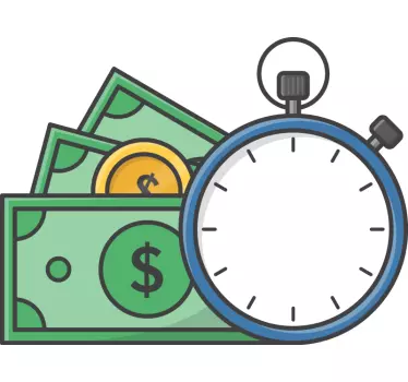 Money Stopwatch Graphic clock wall sticker - TenStickers