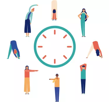 Flexible positioning clock wall sticker - TenStickers