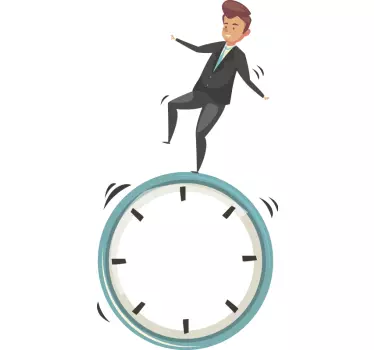 Man balancing clock wall sticker - TenStickers