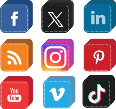 Social Media Cubes Stickers - TenStickers