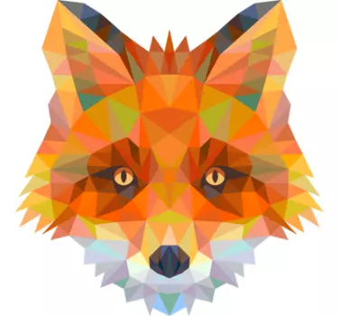 Geometric Fox Head Decal - TenStickers