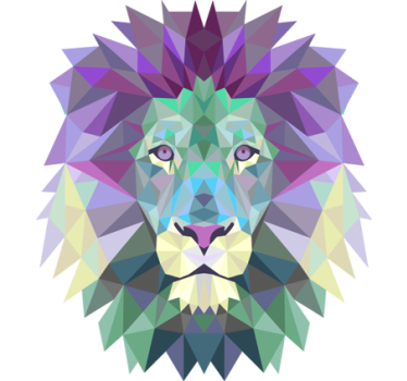 Artistic Lion Head Teal Sticker - TenStickers