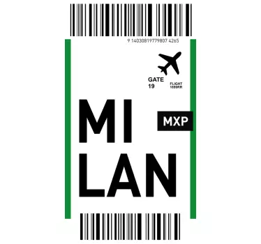 Milan Ticket Design Samsung stickers - TenStickers