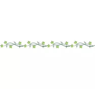 Green Ivy Border Wall Sticker - TenStickers