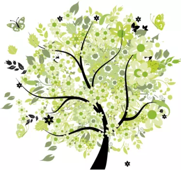 Spring tree decoration wall decal - TenStickers
