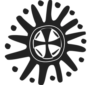 Geometric wall sticker stylized sun shape - TenStickers