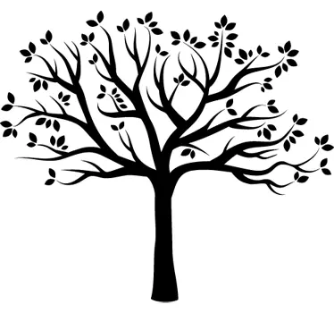 Silhouette autumn tree living room wall sticker - TenStickers