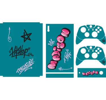 Pink cool lettering graffiti xbox sticker - TenStickers