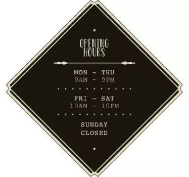 Business opening hours illustration shop window decal - TenStickers