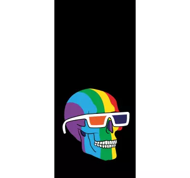 Rainbow Skull Shades Samsung stickers - TenStickers