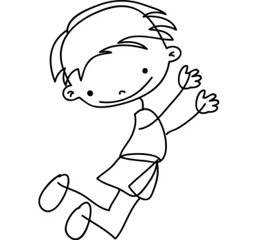 Boy Jumping Sticker - TenStickers
