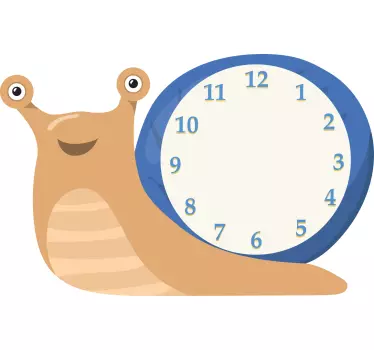 Cute Snail clock wall sticker - TenStickers